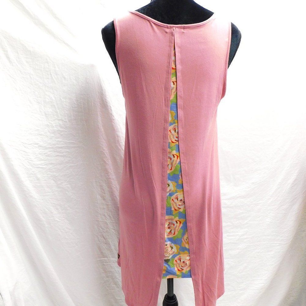 Matilda Jane S Lilac Floral Split Back Tank Top Blouse EUC